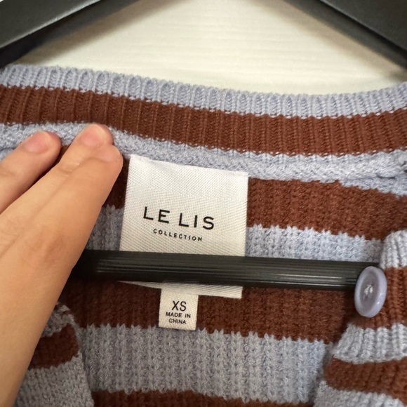 Grey Bandit Brown and Lavender Striped Cardigan - Picture 6 of 7